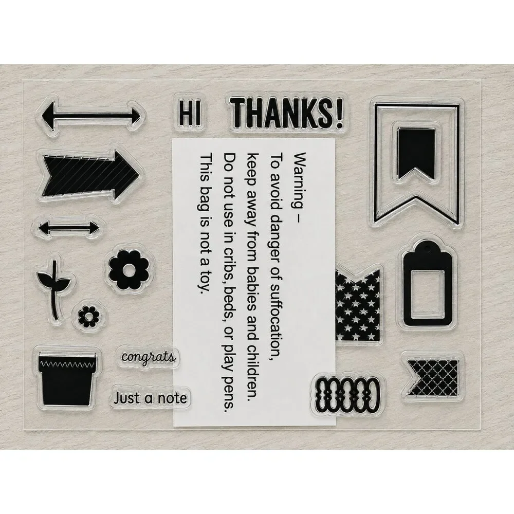 Stampin Up Clear Stamps Matching Metal Dies Bundle Banner Thanks Arrow Flower